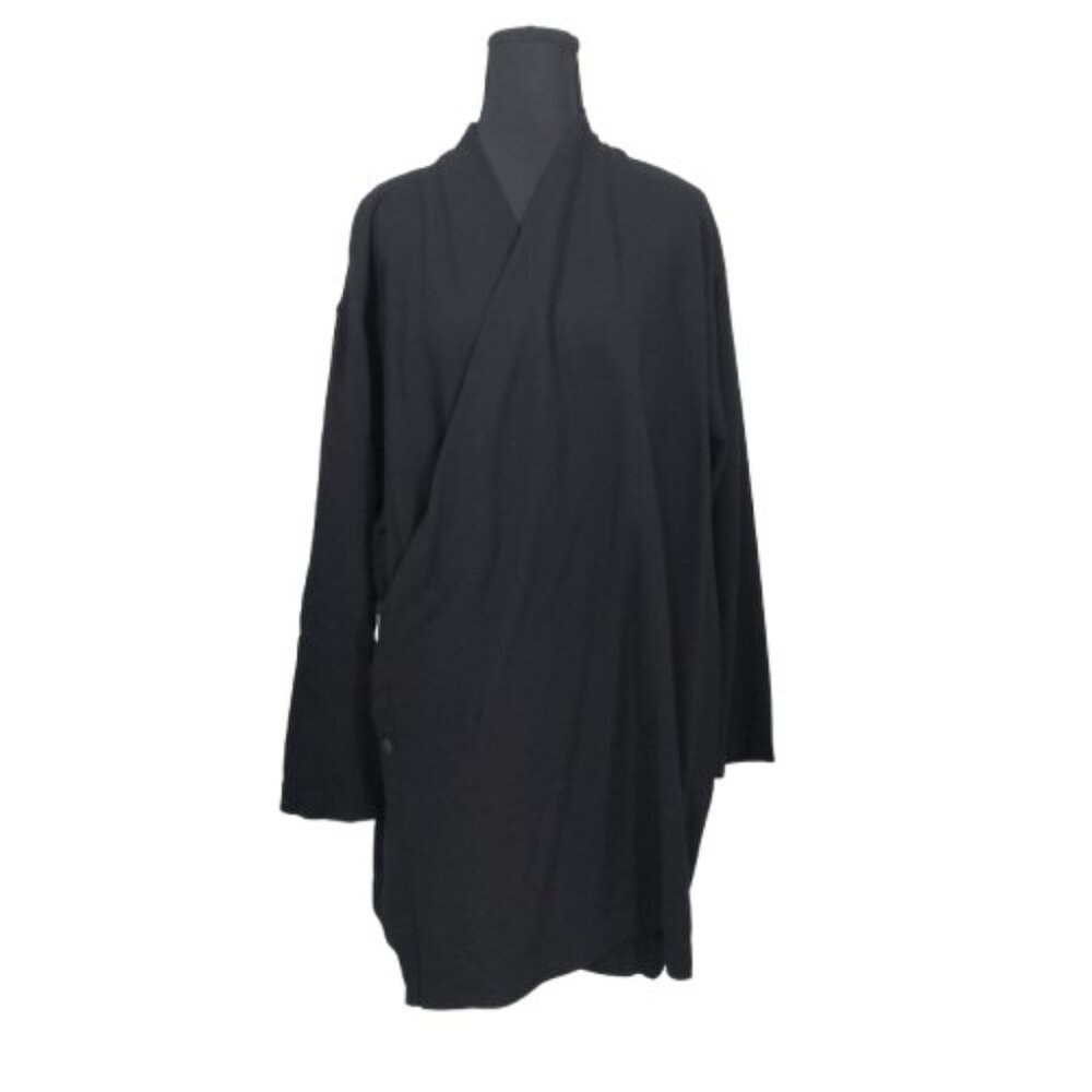 Shirin Guild Duster Wrap Wool Knit Oversized L Lagenlook Minimalist Asymmetrical